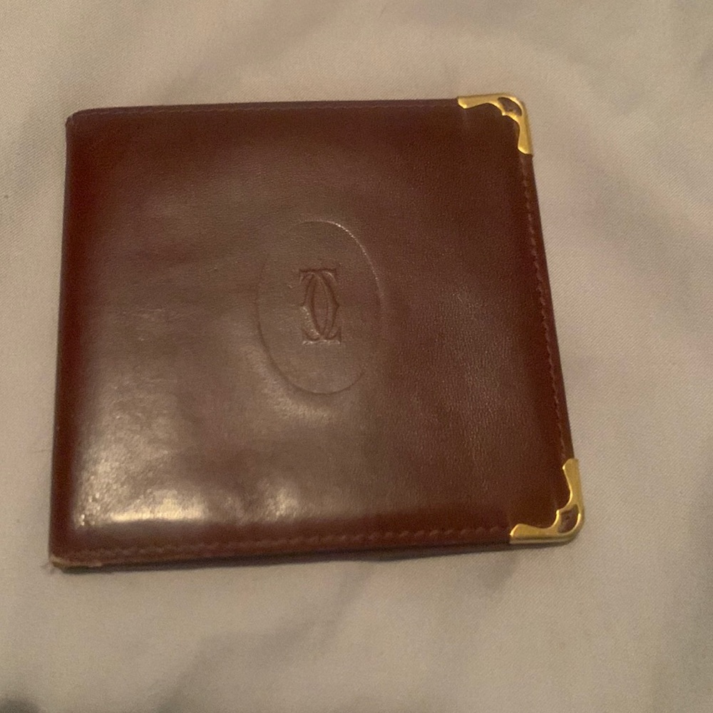 Must be CARTIER Bifold Bordeaux Color Wallet no box